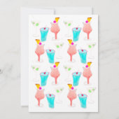 Waterverf Cocktail Pattern Couples Shower Kaart (Achterkant)