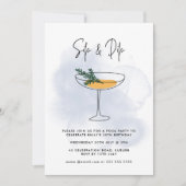 Waterverf Cocktail Pool Party 30e Verjaardag Kaart (Voorkant)