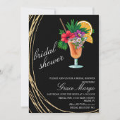 Waterverf Cocktail Tropic Vrijgezellenfeest Kaart (Voorkant)