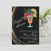 Waterverf Cocktail Tropic Vrijgezellenfeest Kaart (Staand voorkant)