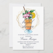 Waterverf Cocktail Tropisch Vrijgezellenfeest Kaart (Voorkant)