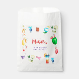 Waterverf Cocktail verjaardagsfeest voor volwassen Bedankzakje