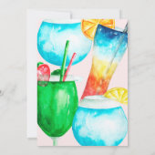 Waterverf Cocktail verjaardagsfeest voor volwassen Kaart (Achterkant)