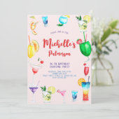 Waterverf Cocktail verjaardagsfeest voor volwassen Kaart (Staand voorkant)