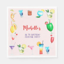 Waterverf Cocktail verjaardagsfeest voor volwassen