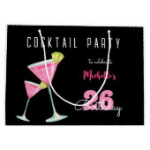 Waterverf Cocktail verjaardagsfeest zwart Groot Cadeauzakje (Achterkant)