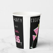 Waterverf Cocktail verjaardagsfeest zwart Papieren Bekers (Rechts)