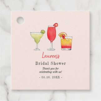 Waterverf cocktail Vrijgezellenfeest Dank u wel Bedankjes Labels