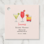 Waterverf cocktail Vrijgezellenfeest Dank u wel Bedankjes Labels (Voorkant)