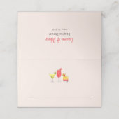 Waterverf Cocktail Vrijgezellenfeest roze Plaatskaartje (Buitenkant ongevouwen)