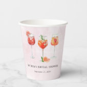 Waterverf Cocktailparty Bruidsfeest Papieren Bekers (Voorkant)