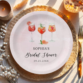 Waterverf Cocktailparty Bruidsuitnodiging Papieren Bordje