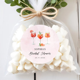 Waterverf Cocktailparty Bruidsuitnodiging Ronde Sticker