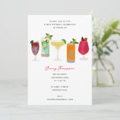 Waterverf cocktailparty Drink verjaardagsfeestje Kaart (Staand voorkant)