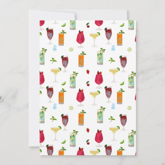 Waterverf cocktailparty Drink verjaardagsfeestje Kaart (Achterkant)