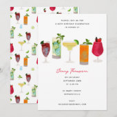 Waterverf cocktailparty Drink verjaardagsfeestje Kaart (Voorkant / Achterkant)