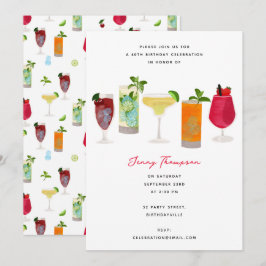 Waterverf cocktailparty Drink verjaardagsfeestje Kaart