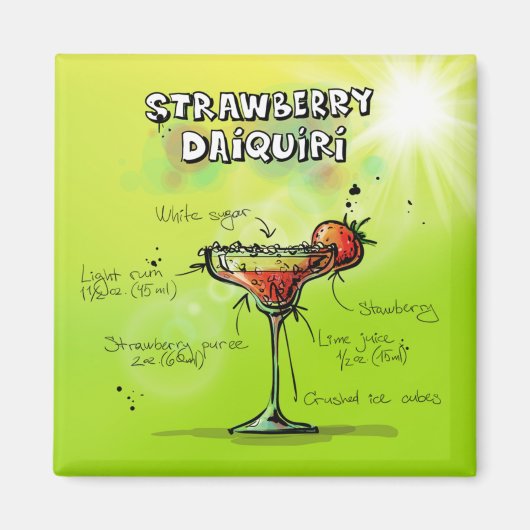 Waterverf Cocktailrecept Magneet (Voorkant)
