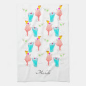 Waterverf Cocktails Drink Patroonnaam Theedoek (Verticaal)