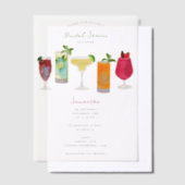 Waterverf Cocktails Feestdranken Bruidsmeisjesfees Vellum Uitnodigingen (Offset)