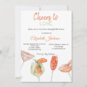 Waterverf cocktails gestreept Vrijgezellenfeest Kaart (Voorkant)