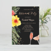 Waterverf Cocktails Hibiscus Black Pensioen Kaart (Staand voorkant)