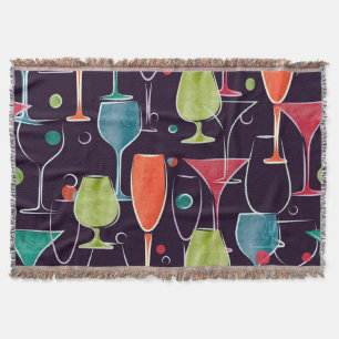 Waterverf cocktails, kleurrijk motief. deken