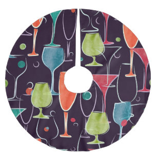 Waterverf cocktails, kleurrijk motief. kerstboom rok