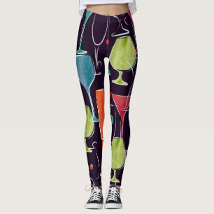 Waterverf cocktails, kleurrijk motief. leggings