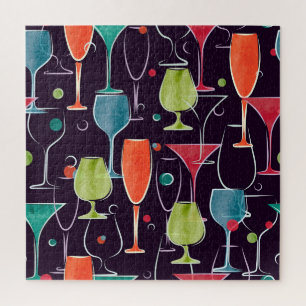 Waterverf cocktails, kleurrijk motief. legpuzzel
