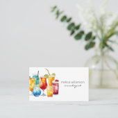 Waterverf cocktails met QR-code Visitekaartje (Staand voorkant)