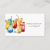 Waterverf cocktails met QR-code Visitekaartje (Voorkant)