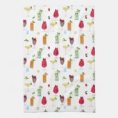 Waterverf Cocktails & Party Drinken Bartender Theedoek (Verticaal)