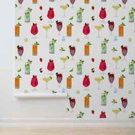 Waterverf cocktails & party Drinken Behang