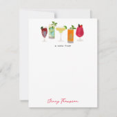 Waterverf Cocktails & Party Drinken Custom Notitiekaartje (Voorkant)