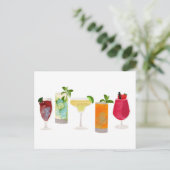 Waterverf cocktails & party Drinken Feestdagenkaart (Staand voorkant)