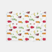 Waterverf cocktails & party Drinken Fleece Deken (Voorkant (Horizontaal))