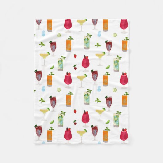 Waterverf cocktails & party Drinken Fleece Deken (Voorkant)