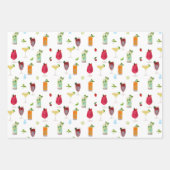 Waterverf cocktails & party Drinken Inpakpapier Vel (Voorkant 3)