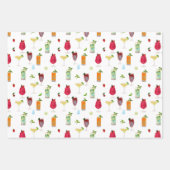 Waterverf cocktails & party Drinken Inpakpapier Vel (Voorkant)