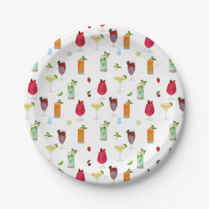 Waterverf cocktails & party Drinken Papieren Bordje