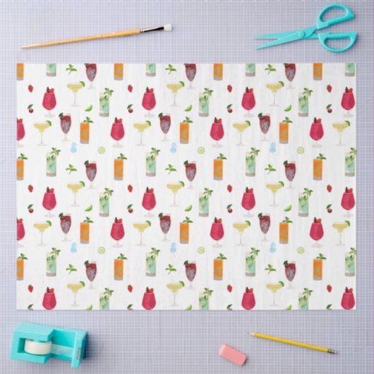 Waterverf cocktails & party Drinken Tissuepapier (Craft)