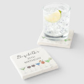 Waterverf cocktails stenen onderzetter (Zijkant)