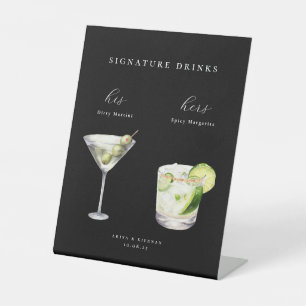Waterverf Cocktails Trouw Signature Dranken Reclamebord Met Voetstuk