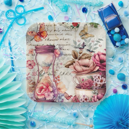  Waterverf collage Papieren Bordje (Feest)