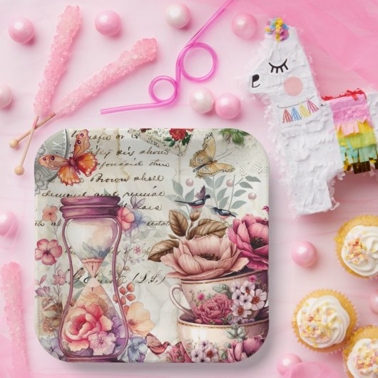  Waterverf collage Papieren Bordje (Feest)