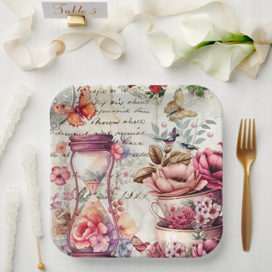  Waterverf collage Papieren Bordje (Huwelijk)