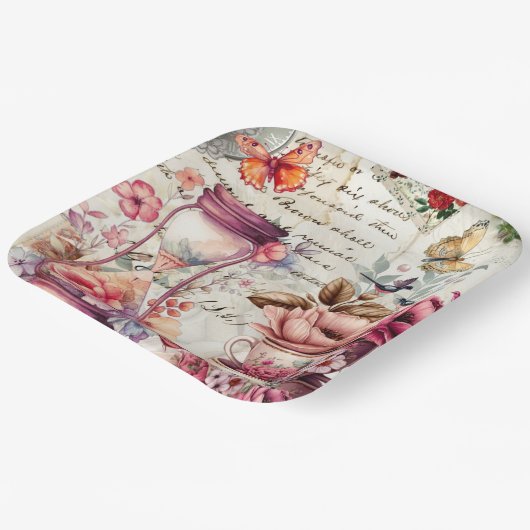  Waterverf collage Papieren Bordje (Gebogen)