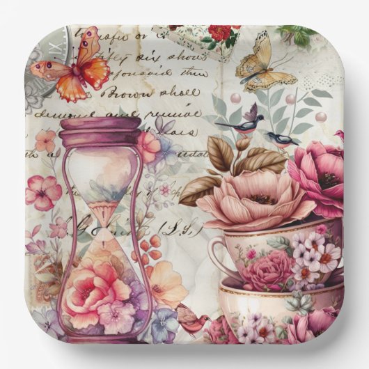  Waterverf collage Papieren Bordje (Voorkant)