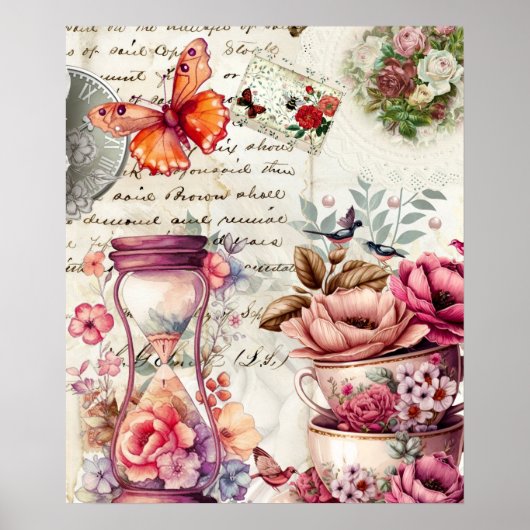  Waterverf collage Poster (Voorkant)